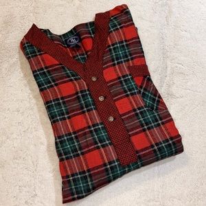 Large / XL hampton house 100% cotton pajama sleep nightgown flannel plaid